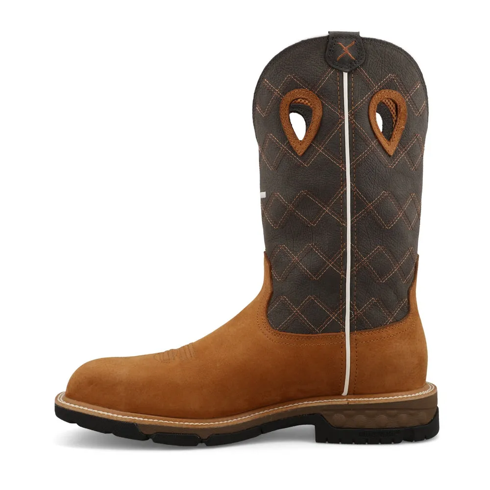 Twisted X 12″ Western Work Boot Clay / Pewter